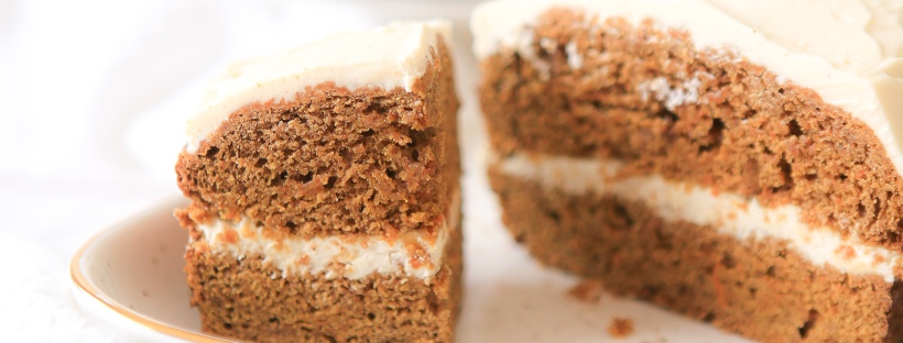 Lovely traditional carrot cake with cream cheese icing, perfect for the whole family